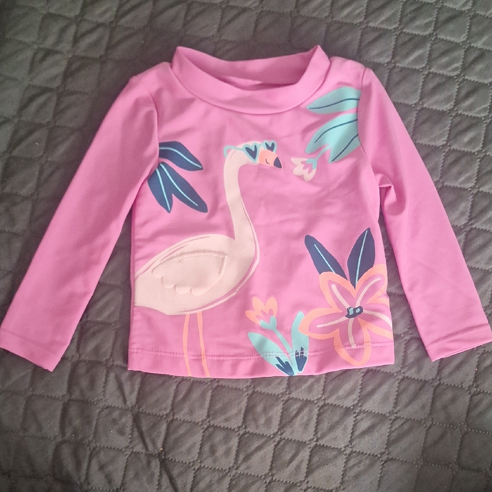 Pink Flamingo Kids Swim Top